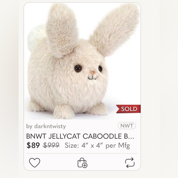 LAST ONE!!! BNWT JELLYCAT CABOODLE BUNNY SEALED IN PLASTIC - Picture 14 of 15